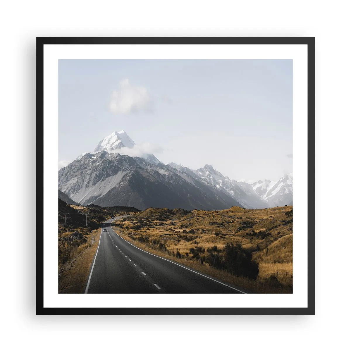 Affiche dans un cadre noir - Poster - Chemin vers le coeur de la montagne - 60x60 cm