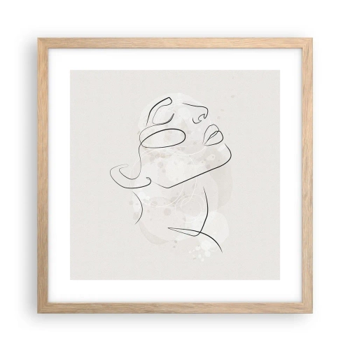 Affiche dans un chêne clair - Poster - L'esquisse d'un rêve - 40x40 cm