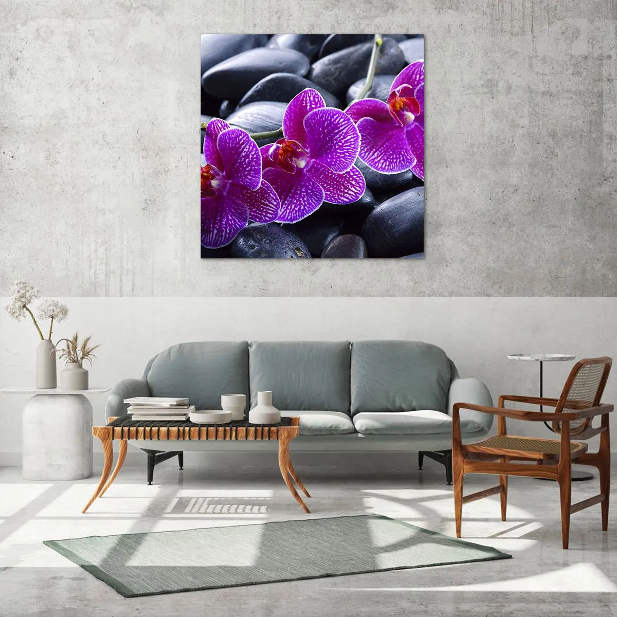 Impression sur verre - Image sur verre - Les pierres brillaient de joie - 70x70 cm