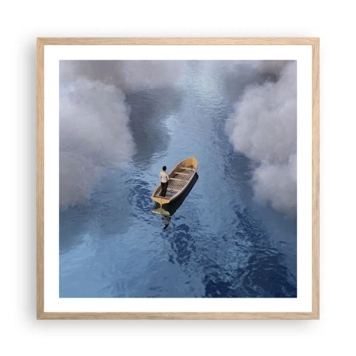 Affiche dans un chêne clair - Poster - Vie – voyage – inconnu - 60x60 cm