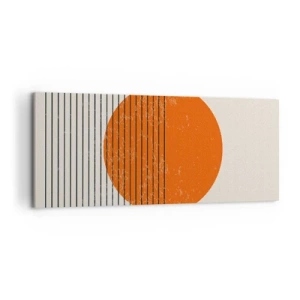 Impression sur toile - Image sur toile - Soleil minimaliste aux lignes géométriques - 120x50cm - Toujours le soleil - Décoration murale moderne pour le salon et la chambre ARTTOR