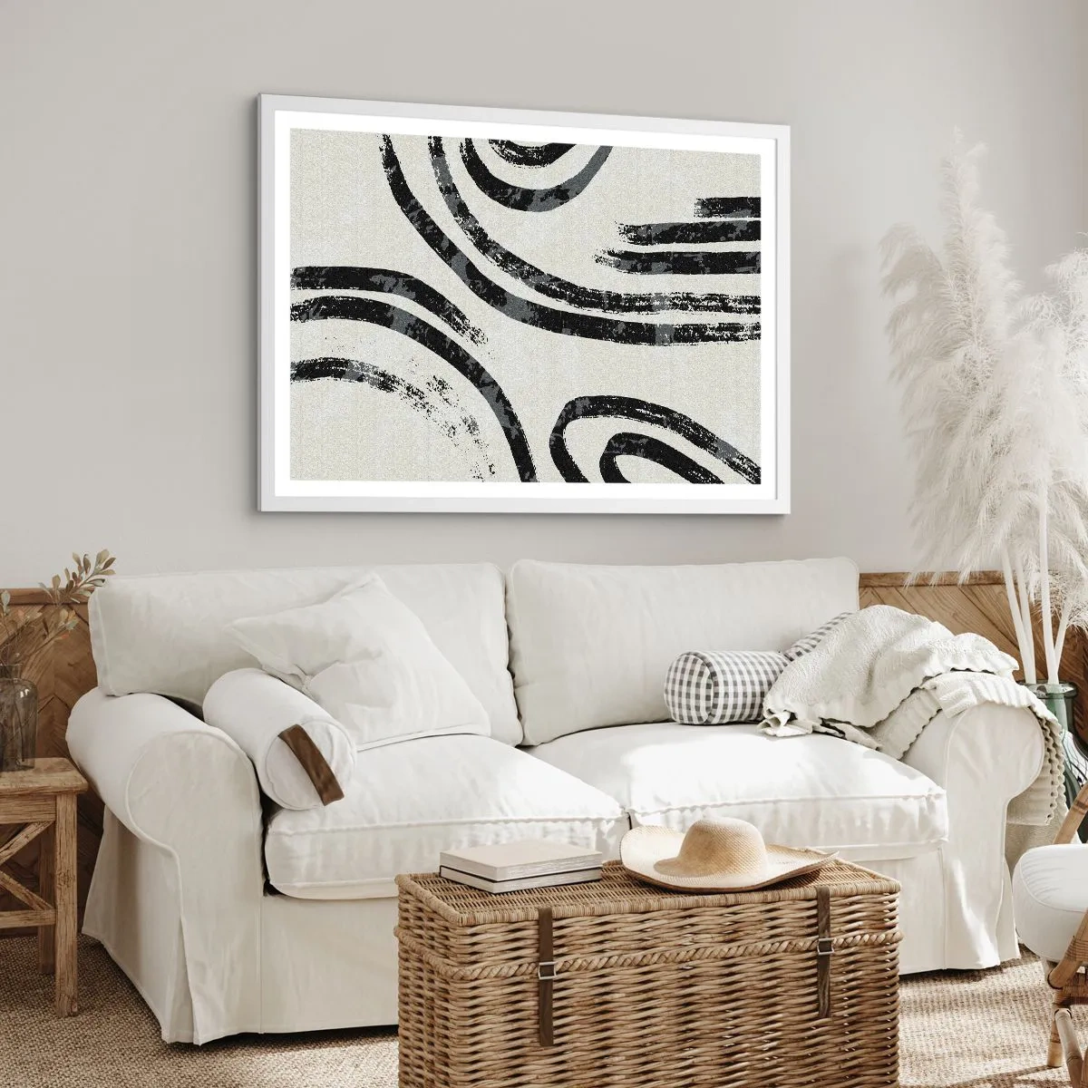 Affiche dans un cadre blanc - Poster - À moitié arrêté - 40x30 cm