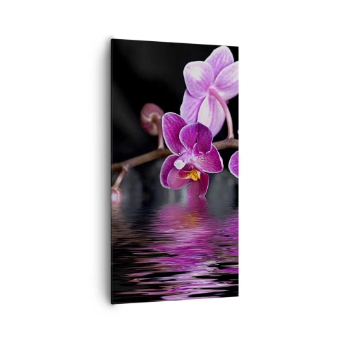 Impression sur toile - Image sur toile - Reflet lilas de la beauté - 65x120 cm