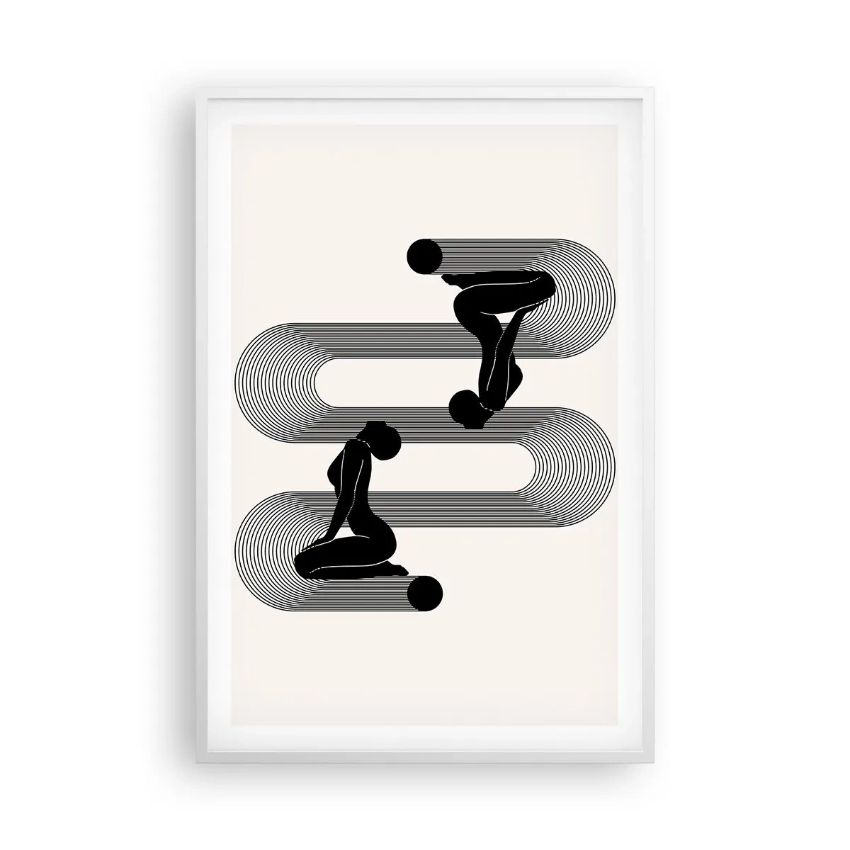 Affiche dans un cadre blanc - Poster - Symétrie sensuelle - 61x91 cm