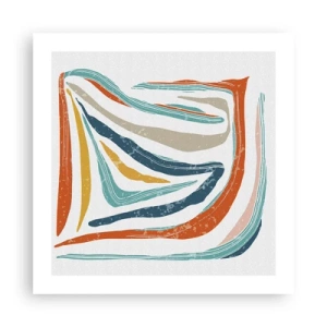 Affiche - Poster - Abstraction avec un sourire amical - 50x50 cm