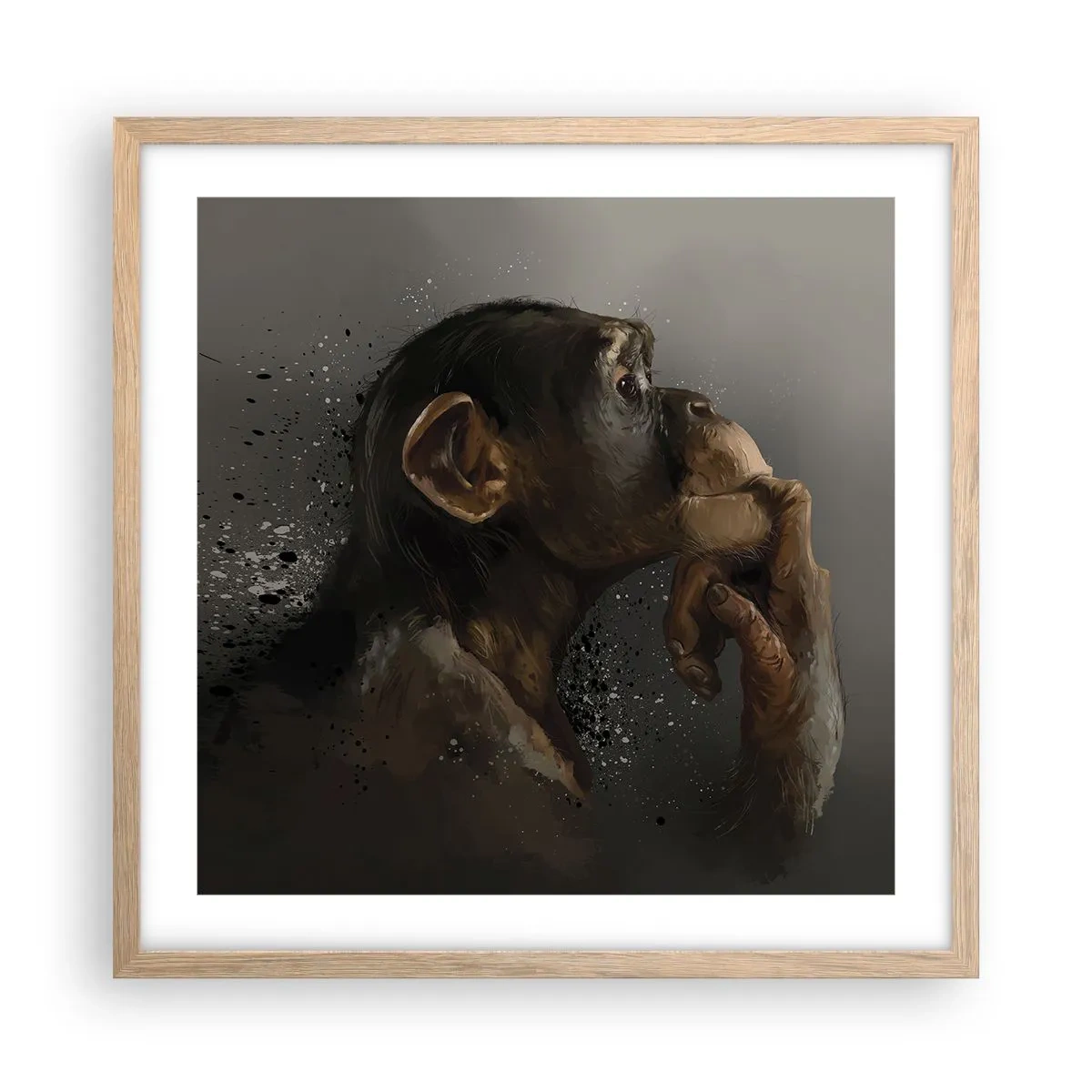 Affiche dans un chêne clair - Poster - Certainement un penseur - 50x50 cm