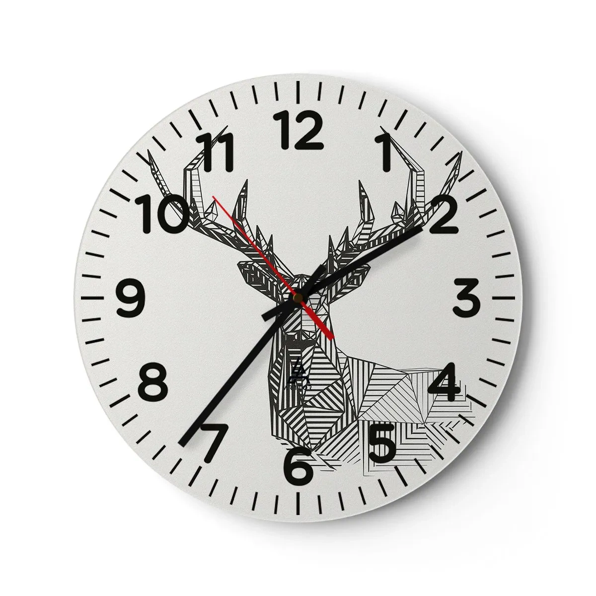Horloge murale - Pendule murale - Cerf dans un style cubique - 40x40 cm