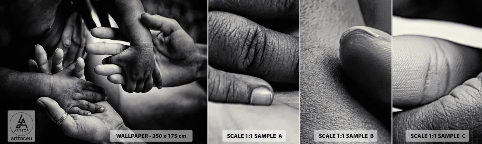Échantillon De Papier Peint Standard Eco - Être humain - Mains, Personnes, Amour - 100x30 cm
