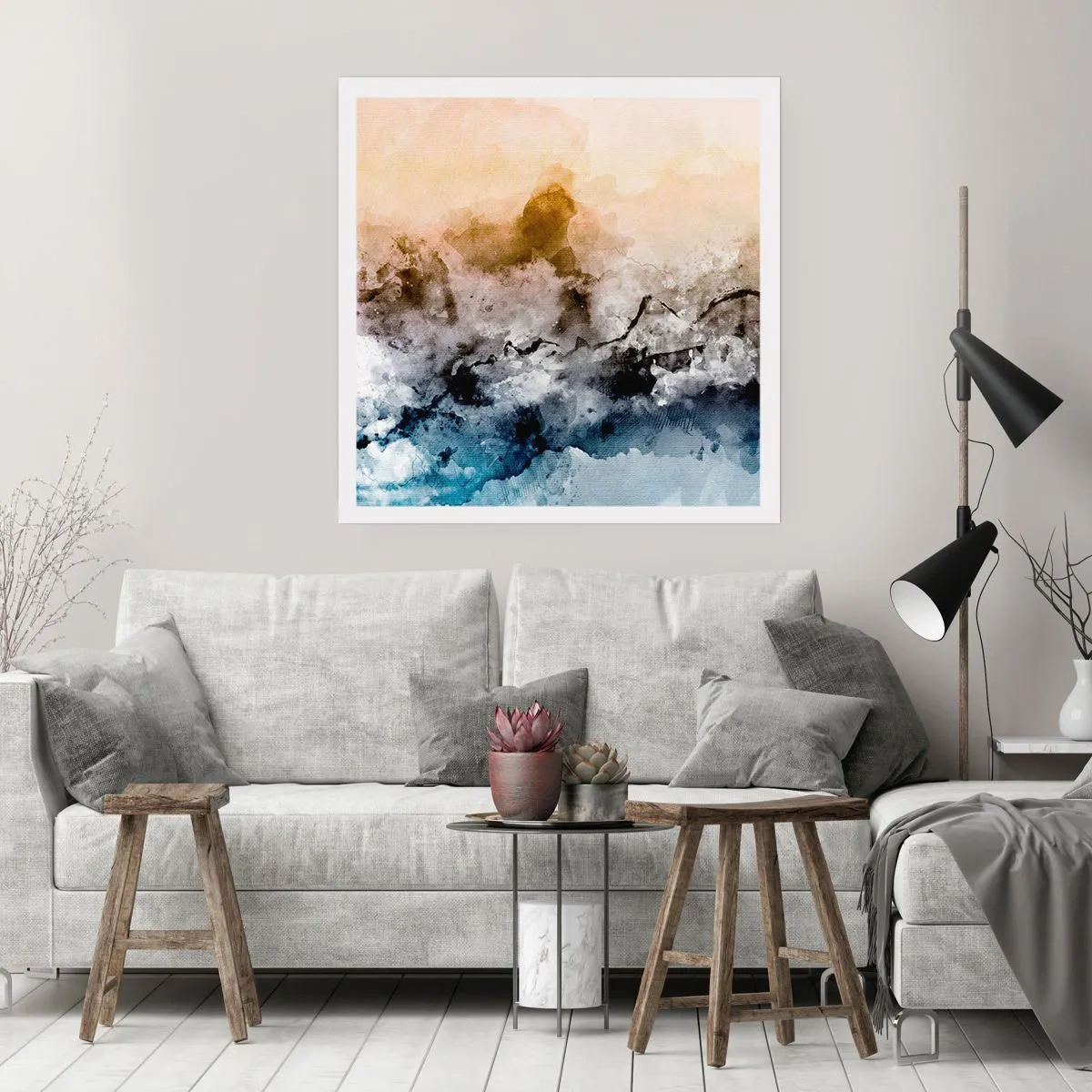 Affiche - Poster - Noyé dans un nuage de brouillard - 60x60 cm