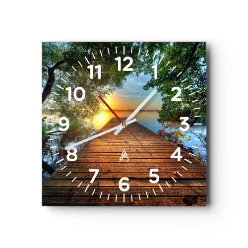 Horloge murale - Pendule murale - Prenez votre temps, asseyez-vous - 40x40 cm