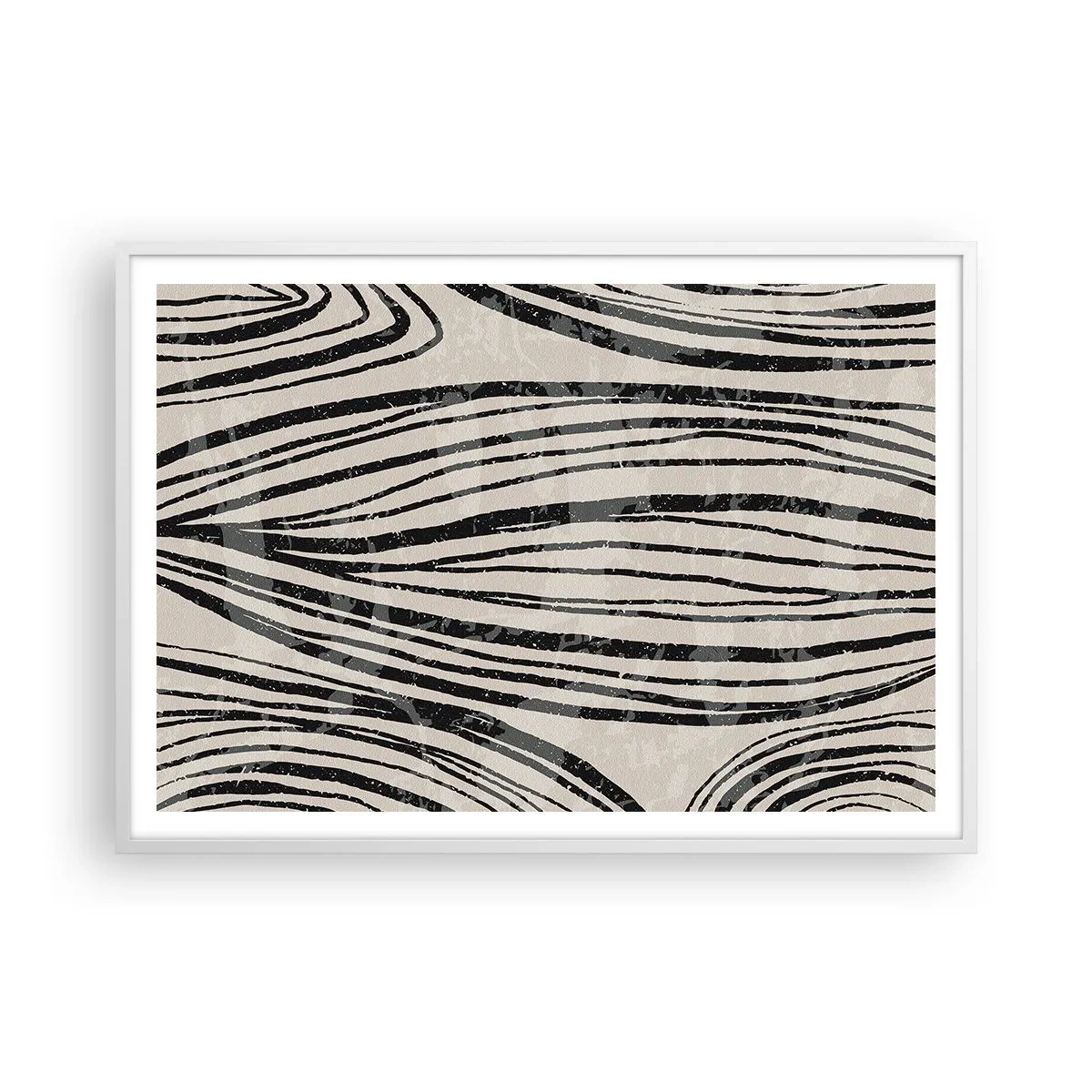 Affiche dans un cadre blanc - Poster - Ligne de marécage - 100x70 cm