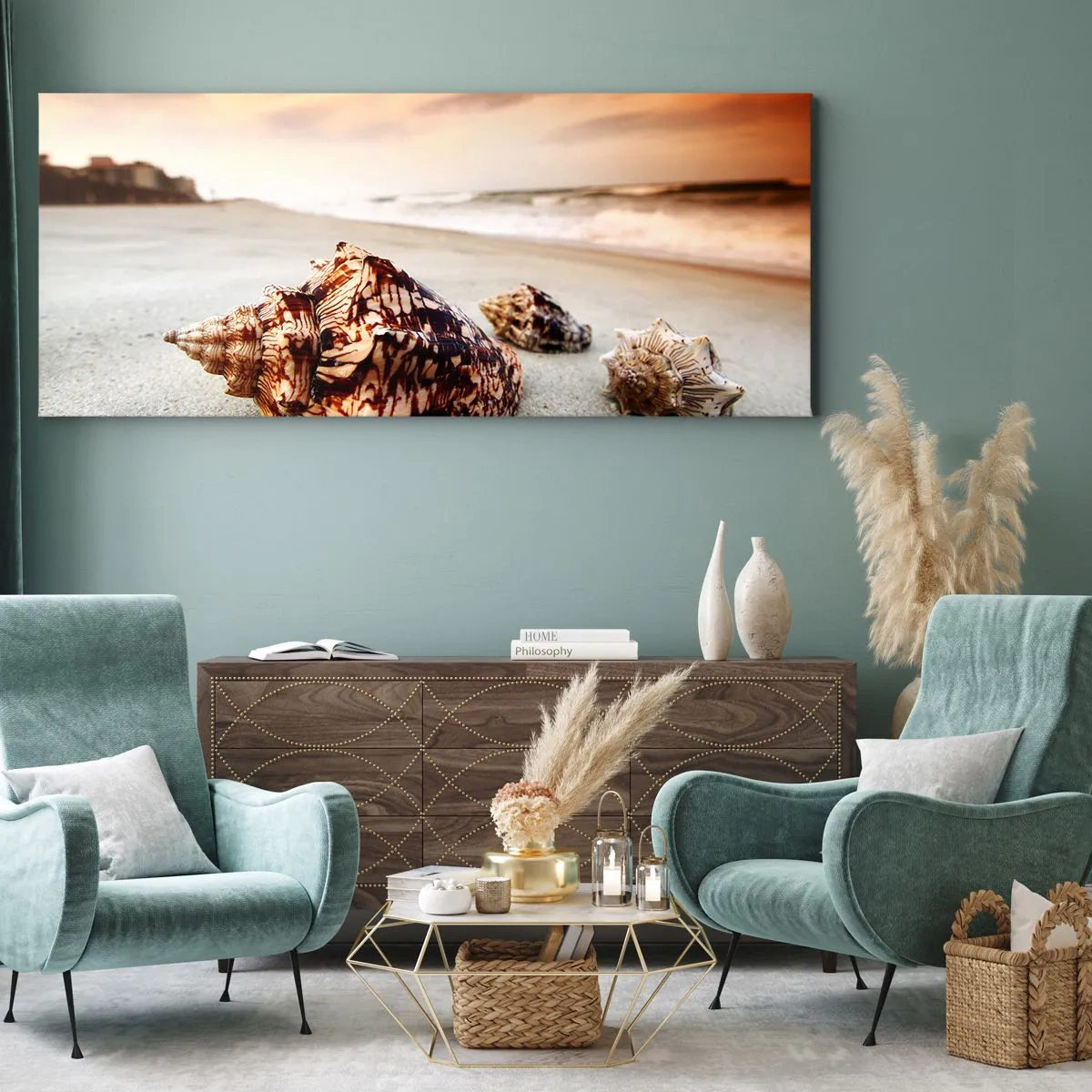 Impression sur toile - Image sur toile - Les parias des vagues - 100x40 cm