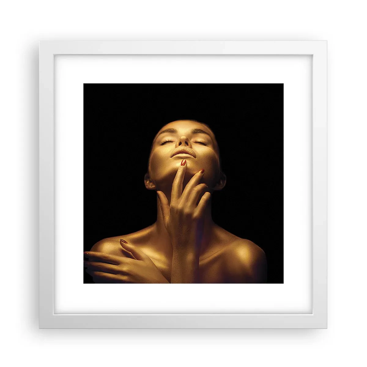 Affiche dans un cadre blanc - Poster - Comme de la soie dorée - 30x30 cm