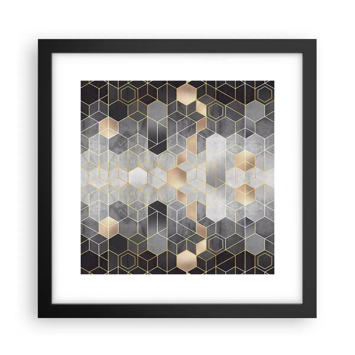 Affiche dans un cadre noir - Poster - Composition de diamants - 30x30 cm