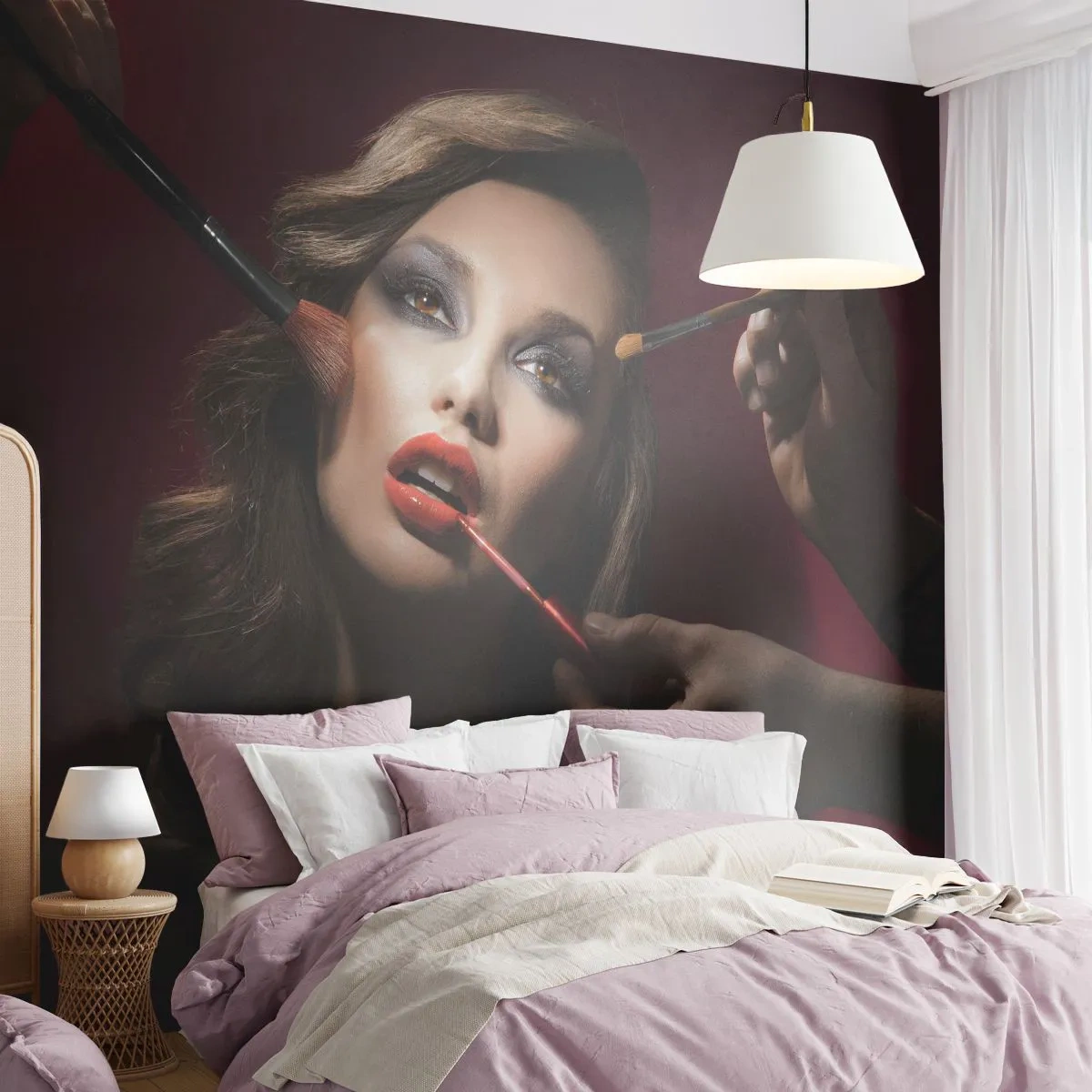 Papier Peint Photo Standard Eco - Belle rêveuse - Femme, Se maquiller, Actrice - 450x315 cm