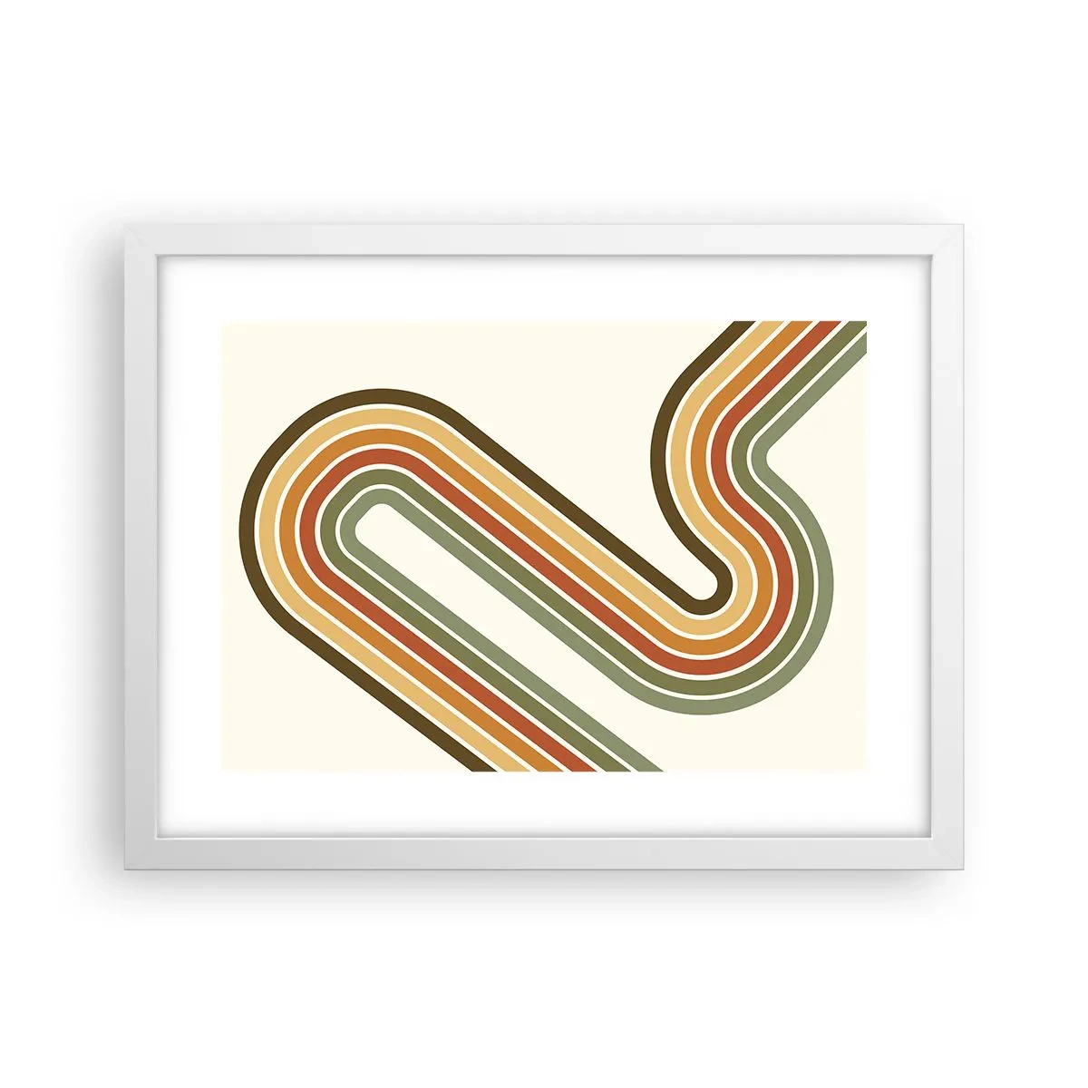 Affiche dans un cadre blanc - Poster - En zig zag vers le but - 40x30 cm
