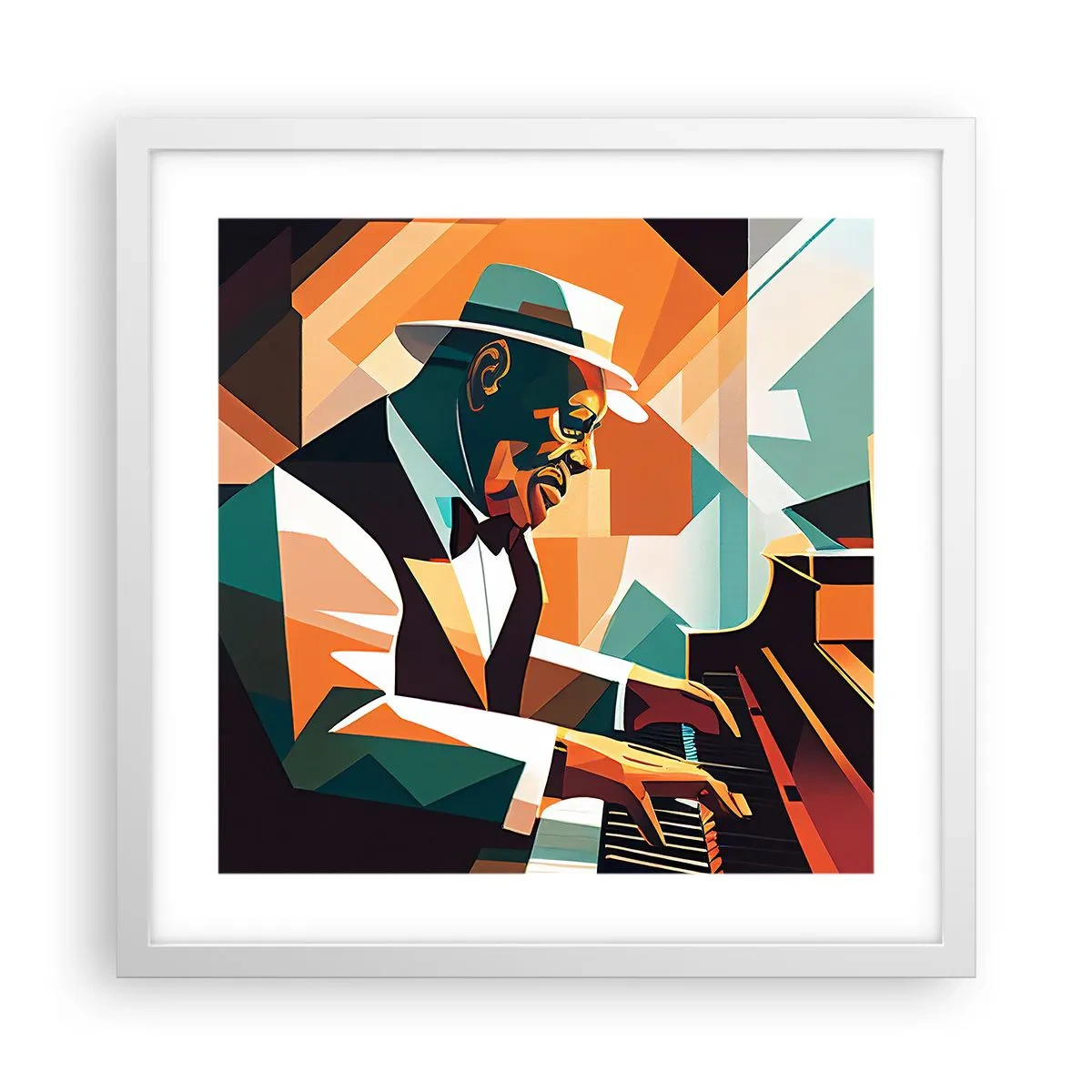 Affiche dans un cadre blanc - Poster - C’est tout le jazz - 40x40 cm