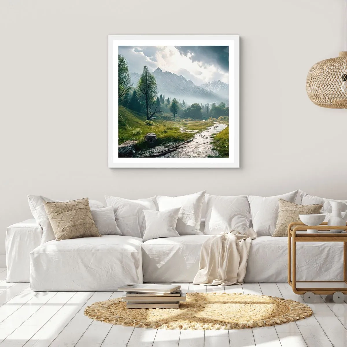 Affiche dans un cadre blanc - Poster - Aller et retour - 40x40 cm