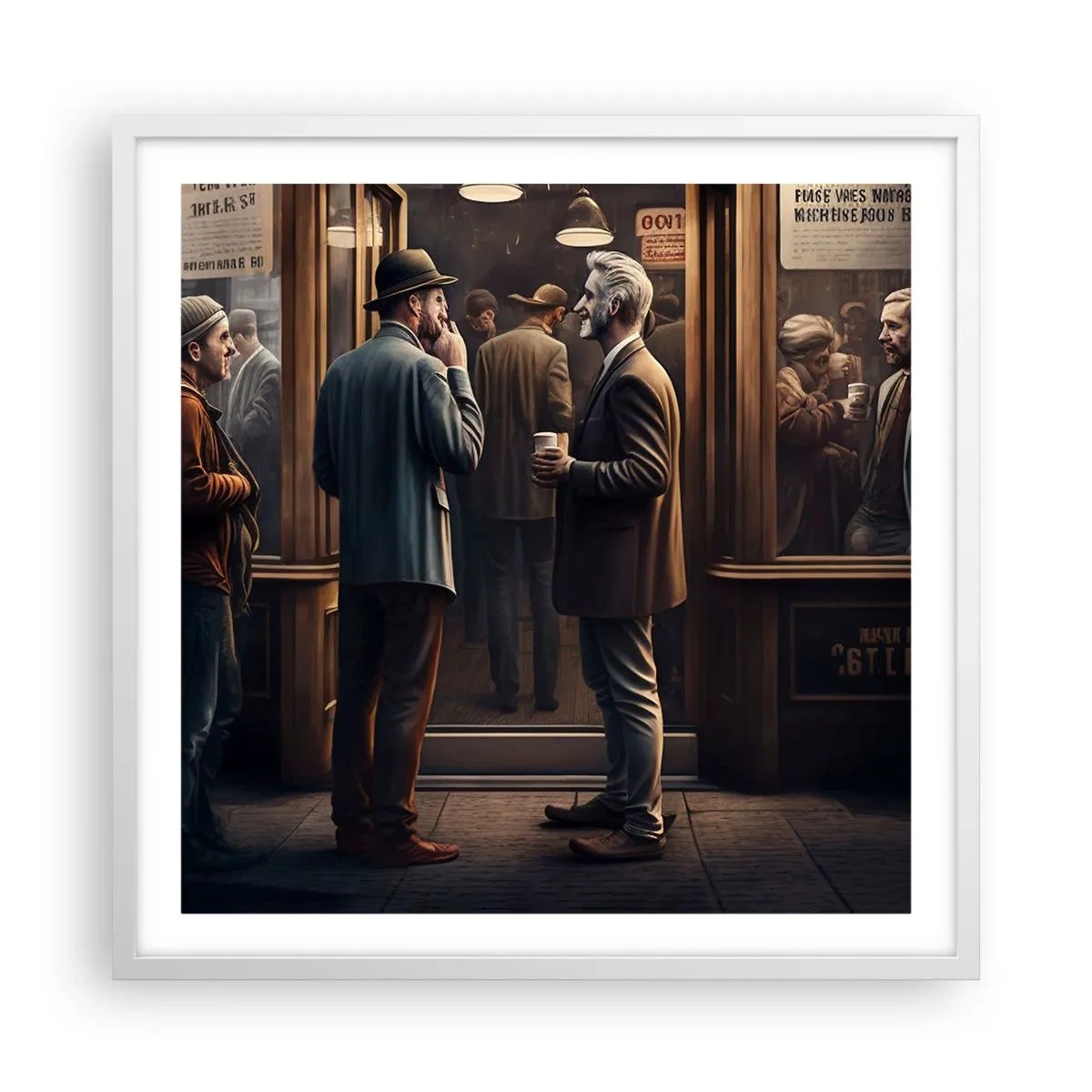 Affiche dans un cadre blanc - Poster - Bon moment de la journée - 60x60 cm