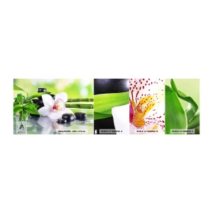 Échantillon de Papier Peint Autocollant Deluxe Sticker - Raffraîchissement de fraîcheur - Bambou, Fleur, Orchidée - 100x30 cm