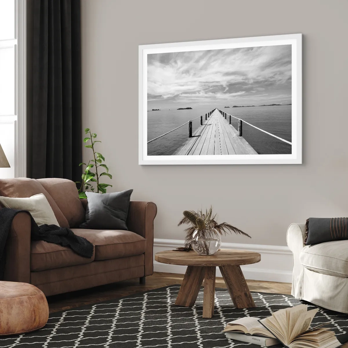 Affiche dans un cadre blanc - Poster - Et peut-être un voyage... - 50x40 cm