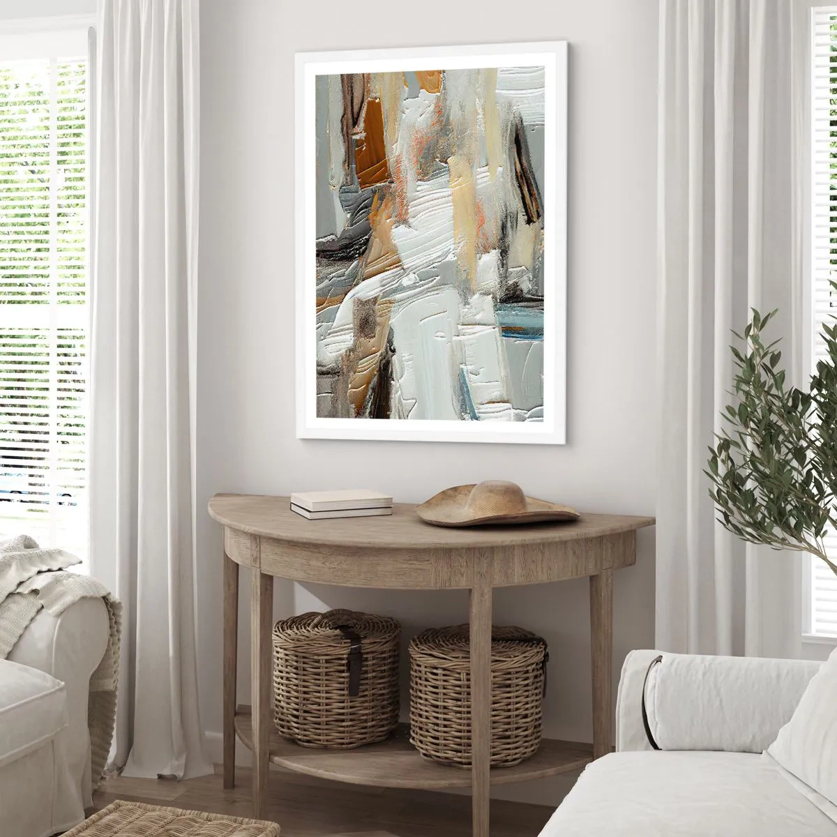 Affiche dans un cadre blanc - Poster - Couches colorées - 40x50 cm