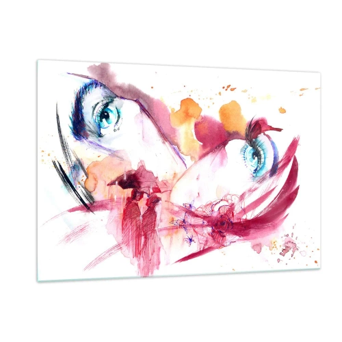 Impression sur verre - Image sur verre - Look abstrait avec des détails et des figures colorés - 120x80cm - Le monde prospère dans la proximité - Décoration murale moderne pour le salon et la chambre ARTTOR