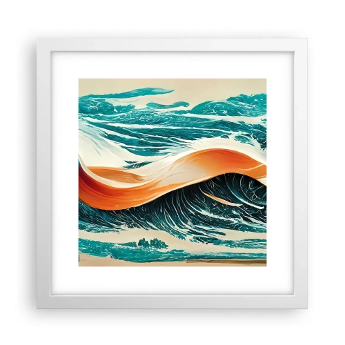 Affiche dans un cadre blanc - Poster - Le rêve d'un surfeur - 30x30 cm