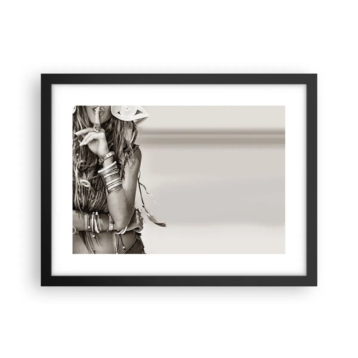 Affiche dans un cadre noir - Poster - Comment va la fille - 40x30 cm