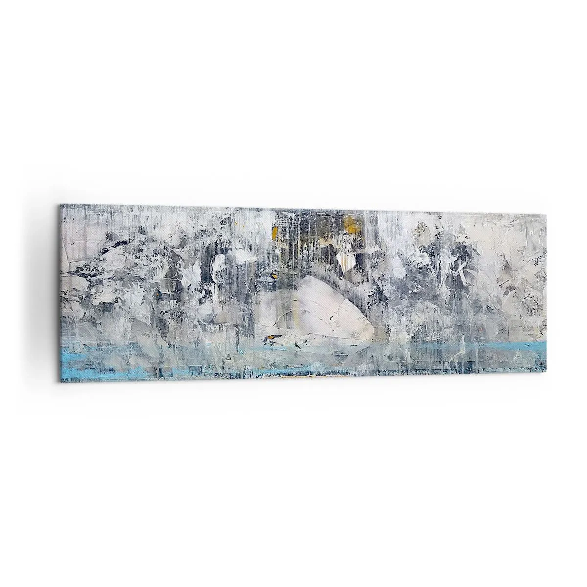 Impression sur toile - Image sur toile - Composition abstraite aux tons froids - 160x50cm - Comme sur la glace, comme après décembre - Décoration murale moderne pour le salon et la chambre ARTTOR