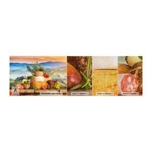 Échantillon de Papier Peint Premium Canvas - La joie de vivre à l'italienne - Toscane, Paysage, Fromages délicieux - 100x30 cm