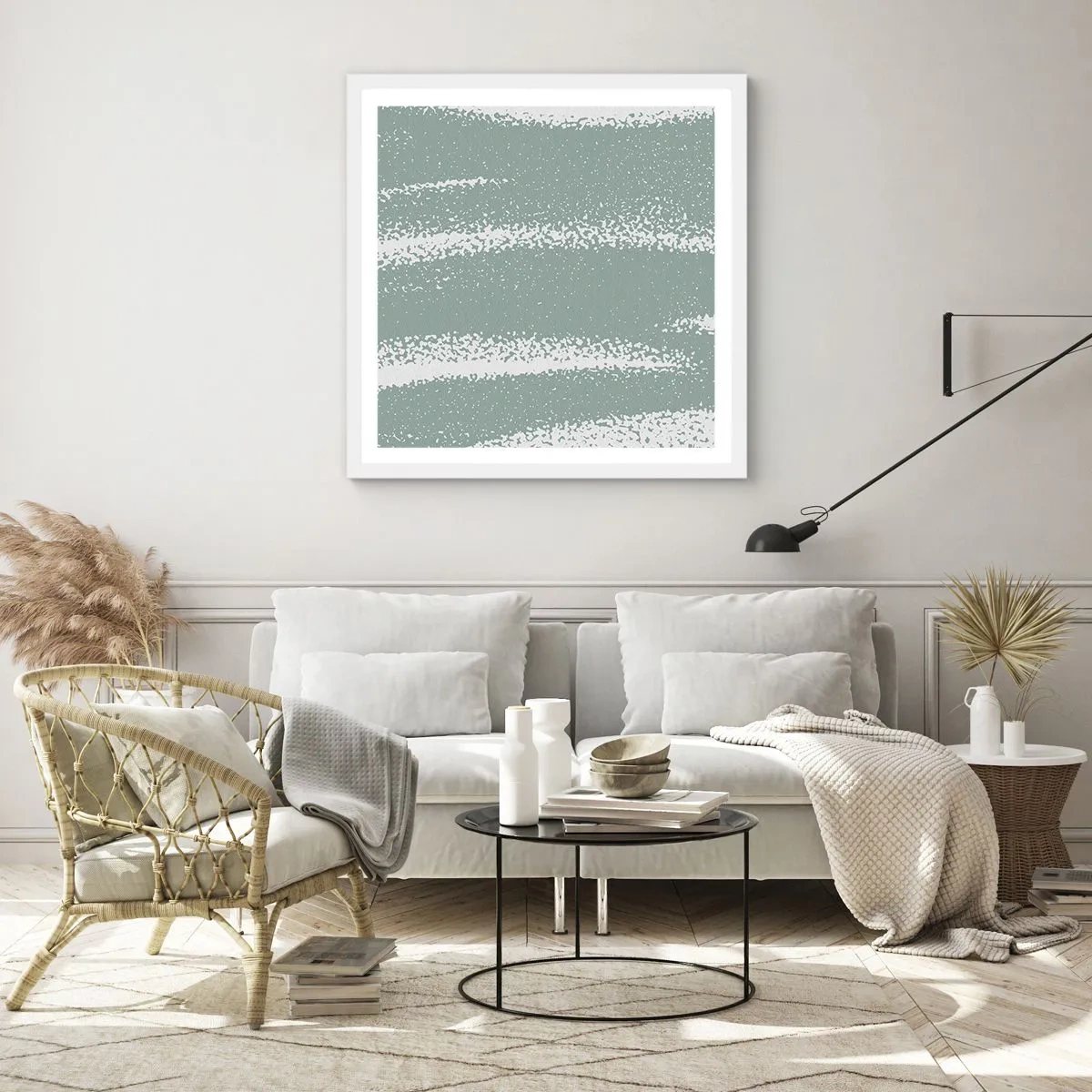 Affiche dans un cadre blanc - Poster - Abstraction dans un climat hivernal - 60x60 cm