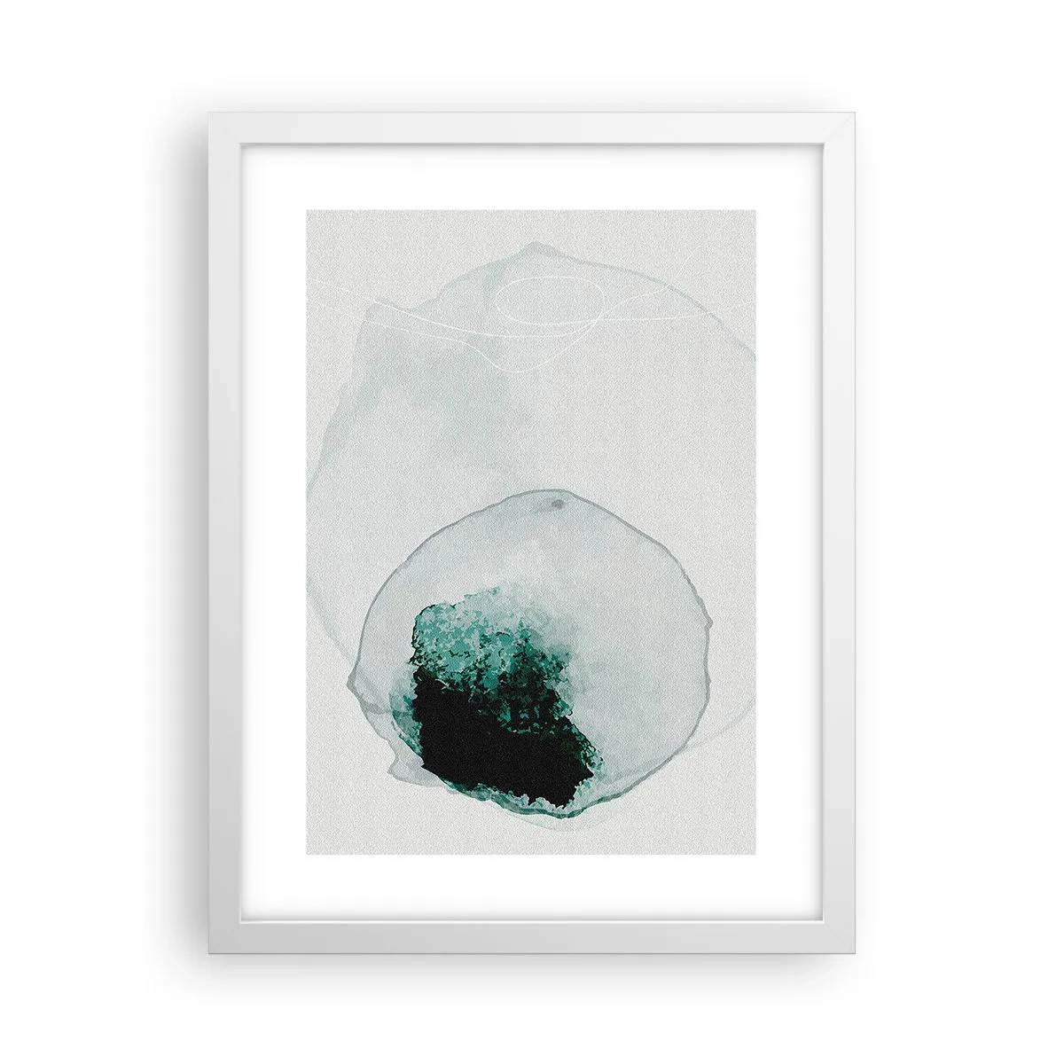 Affiche dans un cadre blanc - Poster - Dans une goutte d'eau - 30x40 cm