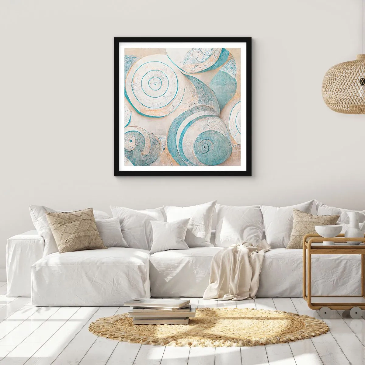 Affiche dans un cadre noir - Poster - Que cache la coque ? - 50x50 cm