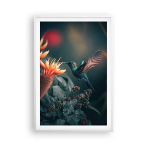 Affiche dans un cadre blanc - Poster - une vie vraiment colorée - 61x91 cm