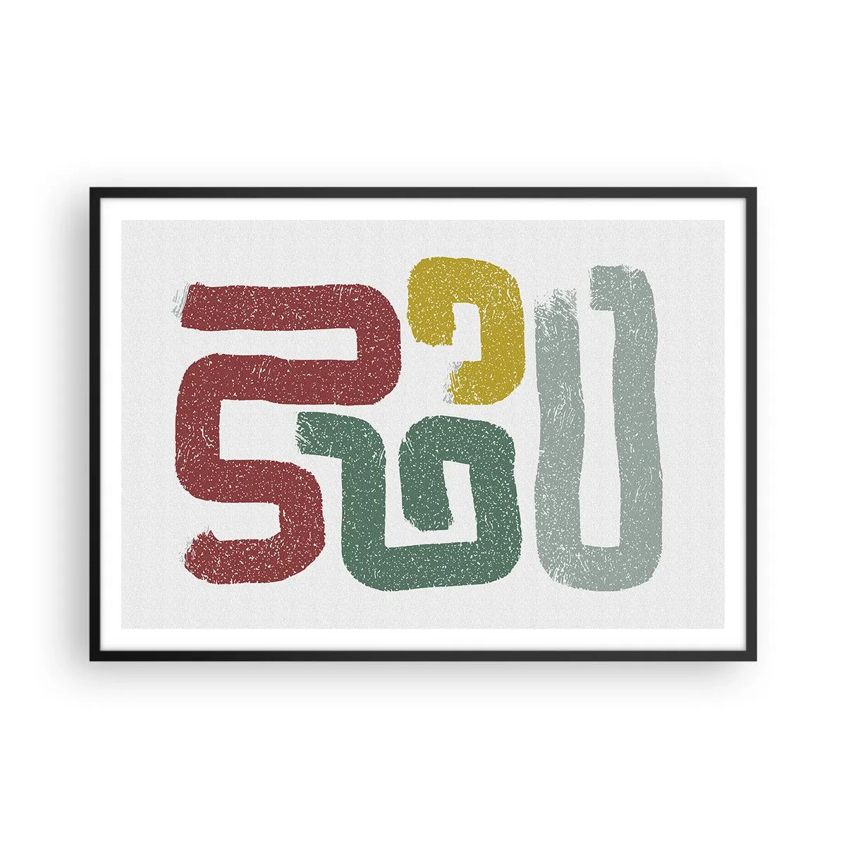 Affiche dans un cadre noir - Poster - Motifs géométriques colorés dans un style abstrait - 100x70cm - Dans une langue inconnue - Décoration murale moderne pour le salon et la chambre ARTTOR