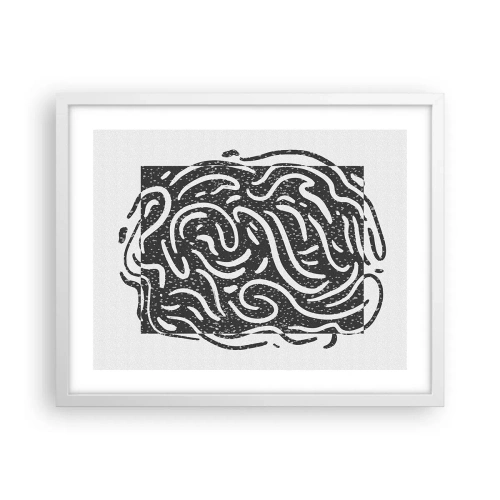 Affiche dans un cadre blanc - Poster - Abstraction : la danse de la joie - 50x40 cm