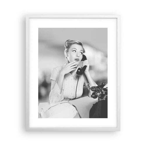 Affiche dans un cadre blanc - Poster - Hello! Ici les années 50 - 40x50 cm