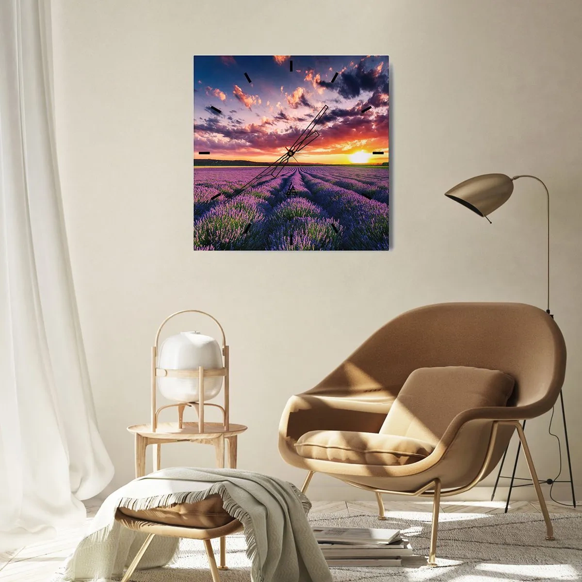 Horloge murale - Pendule murale - Monde de lavande - 30x30 cm