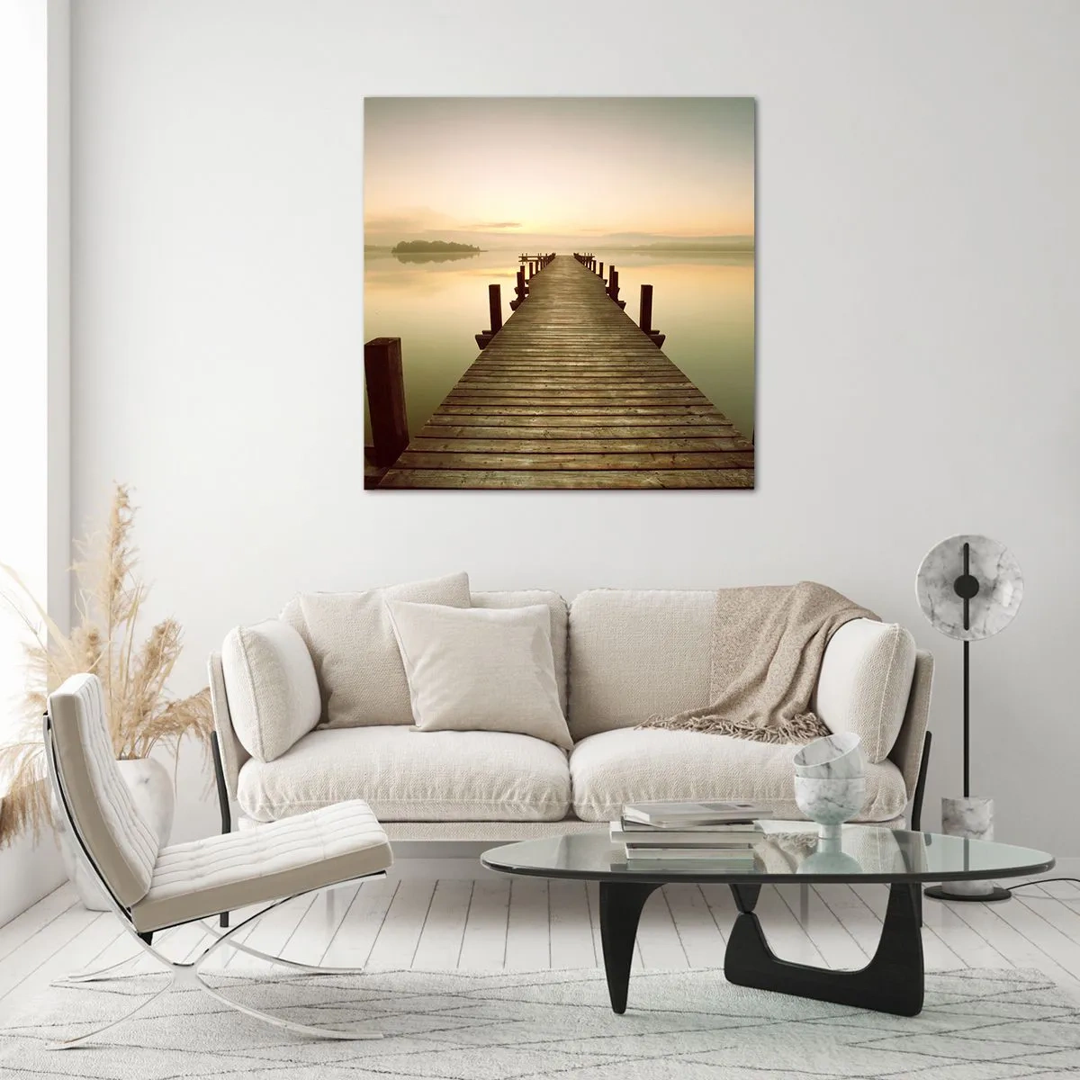 Impression sur verre - Image sur verre - L'aube, les premières lueurs, le jour - 70x70 cm