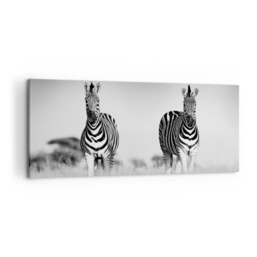 Impression sur toile - Image sur toile - Le monde est bel et bien noir et blanc - 100x40 cm