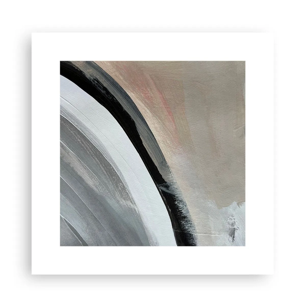Affiche - Poster - Composition : arc de noir et gris - 30x30 cm