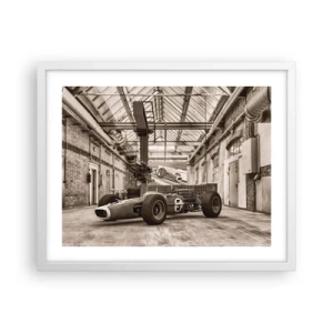 Affiche dans un cadre blanc - Poster - Le repos du guerrier - 50x40 cm