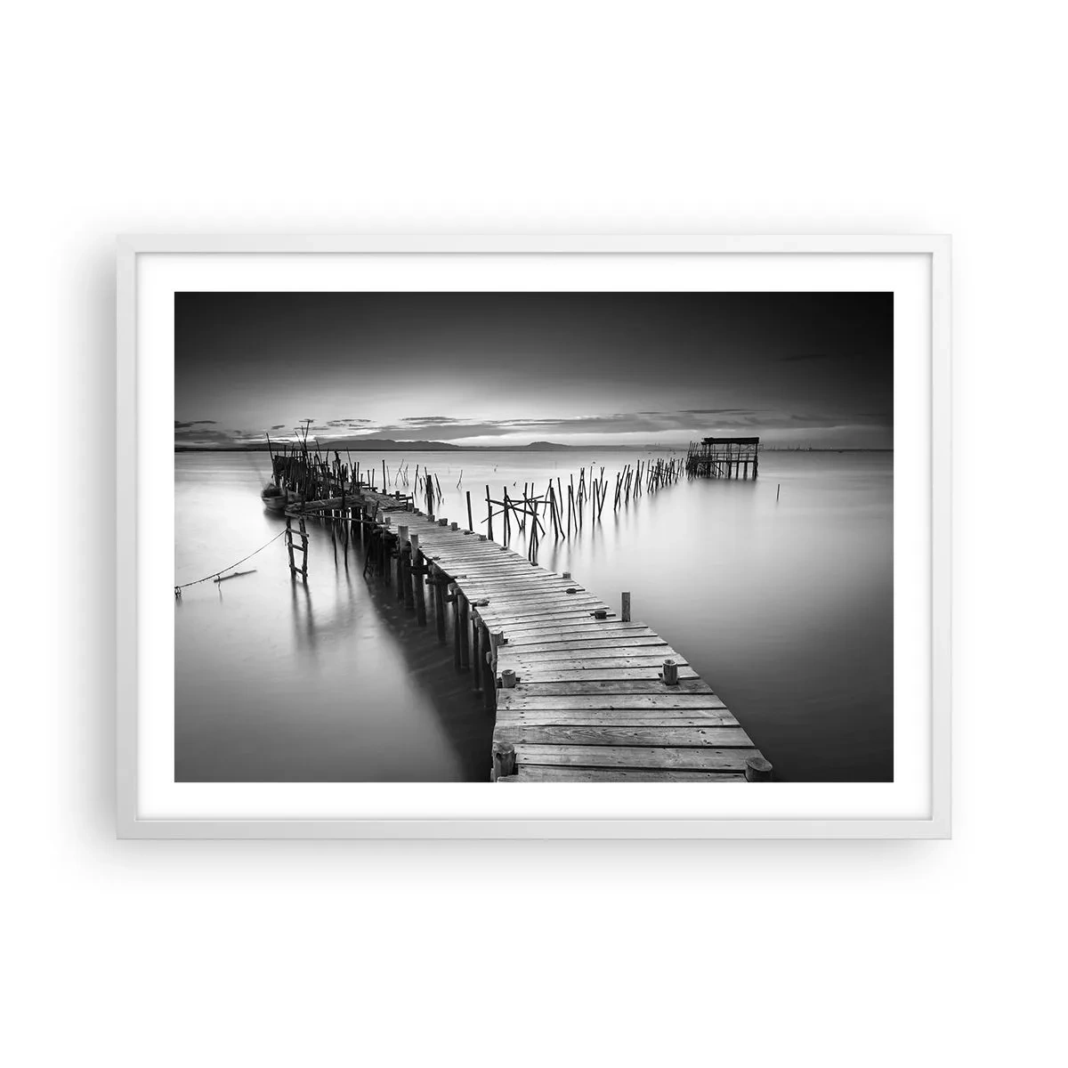 Affiche dans un cadre blanc - Poster - La paix d'un rivage oublié - 70x50 cm