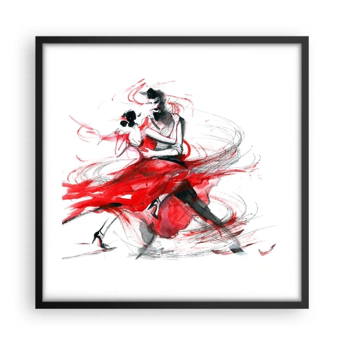 Affiche dans un cadre noir - Poster - Tango - le rythme de la passion - 50x50 cm