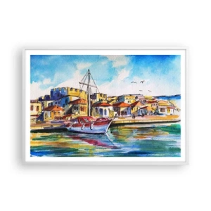 Affiche dans un cadre blanc - Poster - Après-midi arc-en-ciel - 100x70 cm