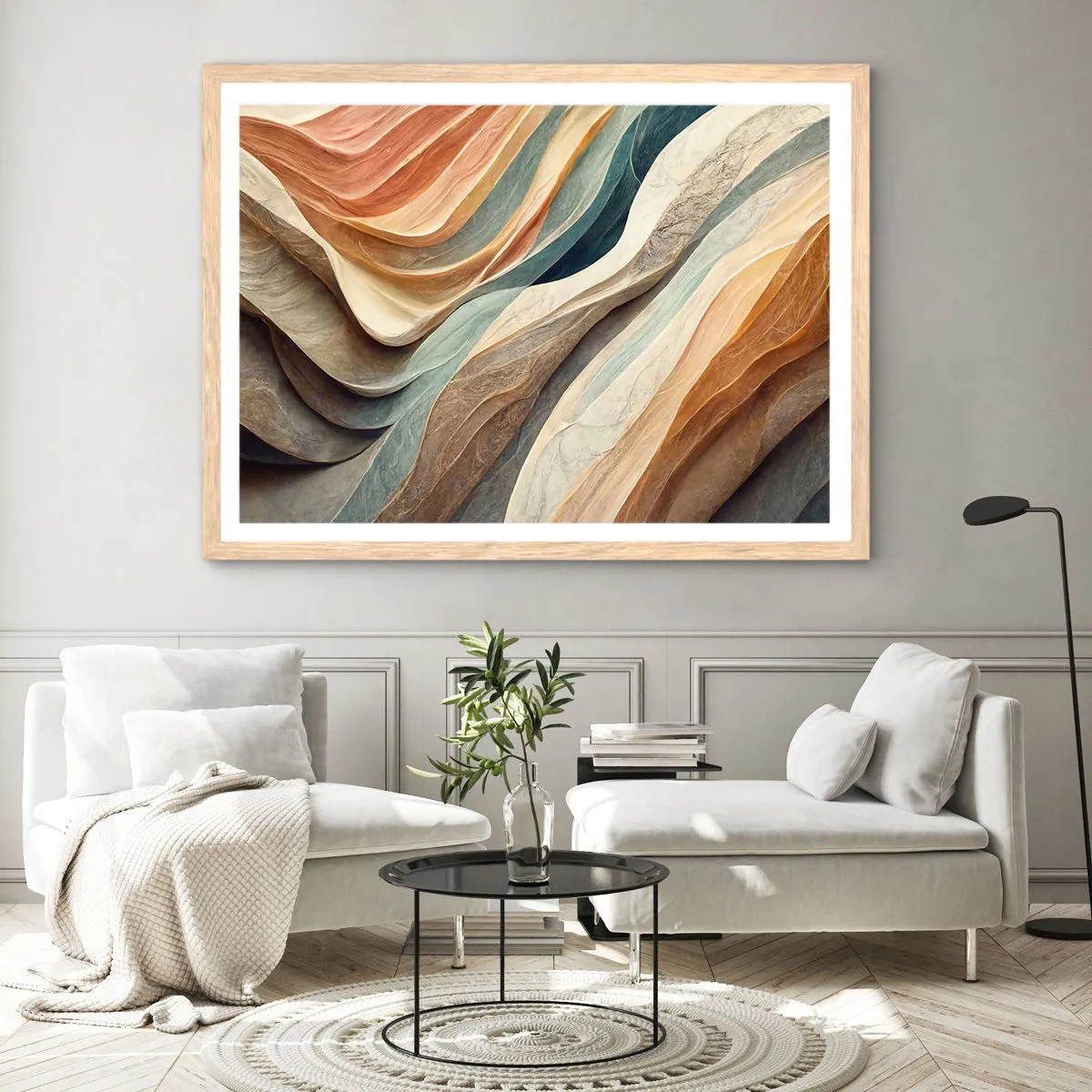 Affiche dans un chêne clair - Poster - Le moment avant le changement - 50x40 cm