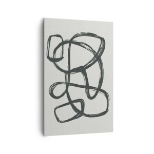 Impression sur toile - Image sur toile - Lignes abstraites créant des formes libres sur un fond clair - 80x120cm - Abstraction en boucle - Décoration murale moderne pour le salon et la chambre ARTTOR