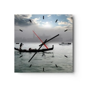 Horloge murale - Pendule murale - Une ville fabuleuse faite d'eau et de brouillard - 40x40 cm