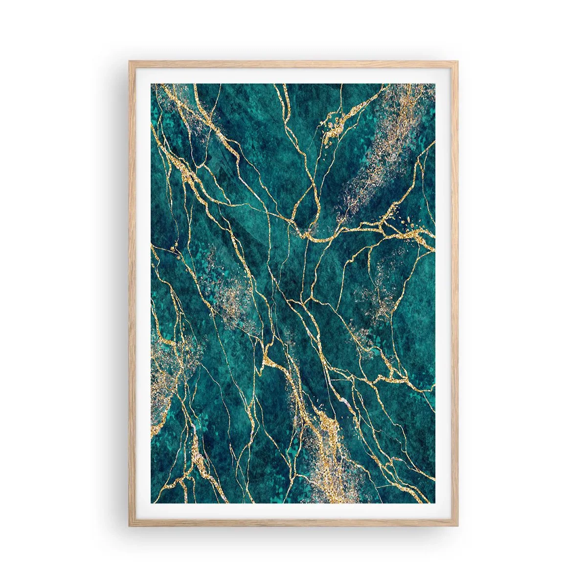 Affiche dans un chêne clair - Poster - Mine d'or - 70x100 cm